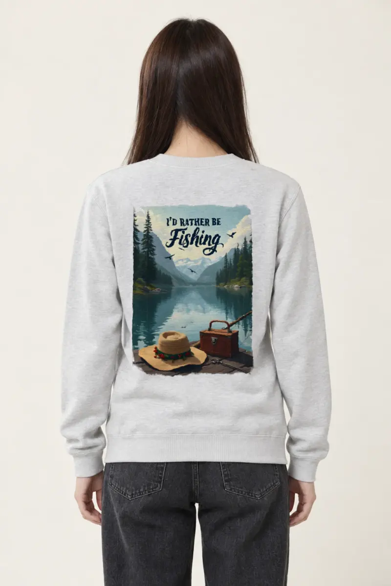 "I'd Rather Be Fishing" Heavy Blend Unisex Crewneck Sweatshirt