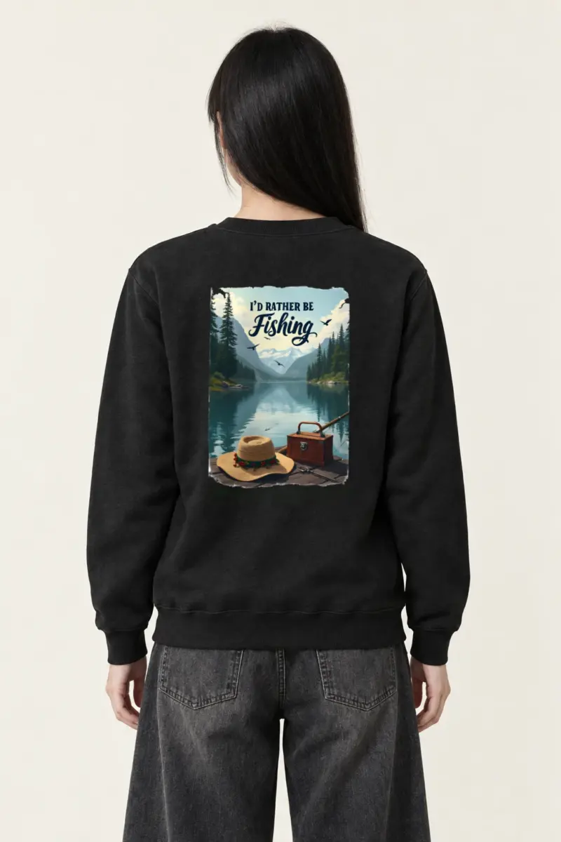 "I'd Rather Be Fishing" Heavy Blend Unisex Crewneck Sweatshirt