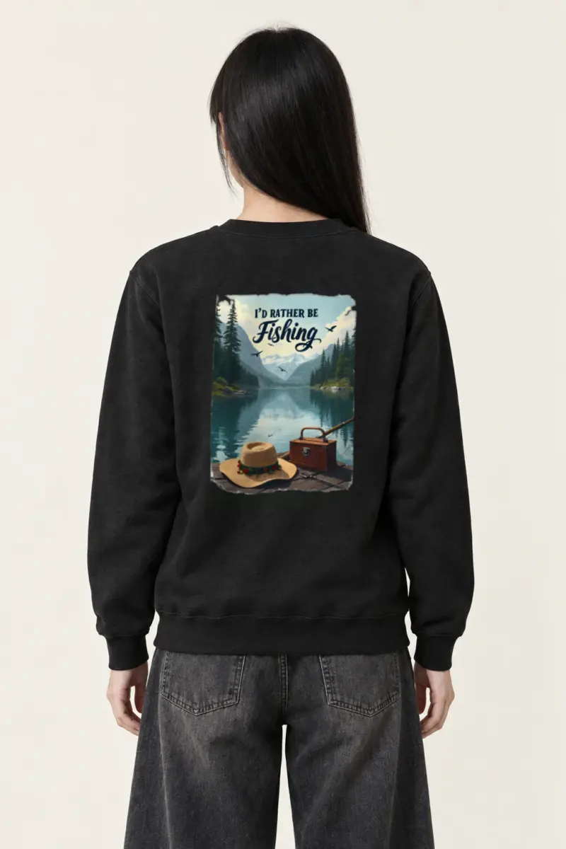 "I'd Rather Be Fishing" Heavy Blend Unisex Crewneck Sweatshirt