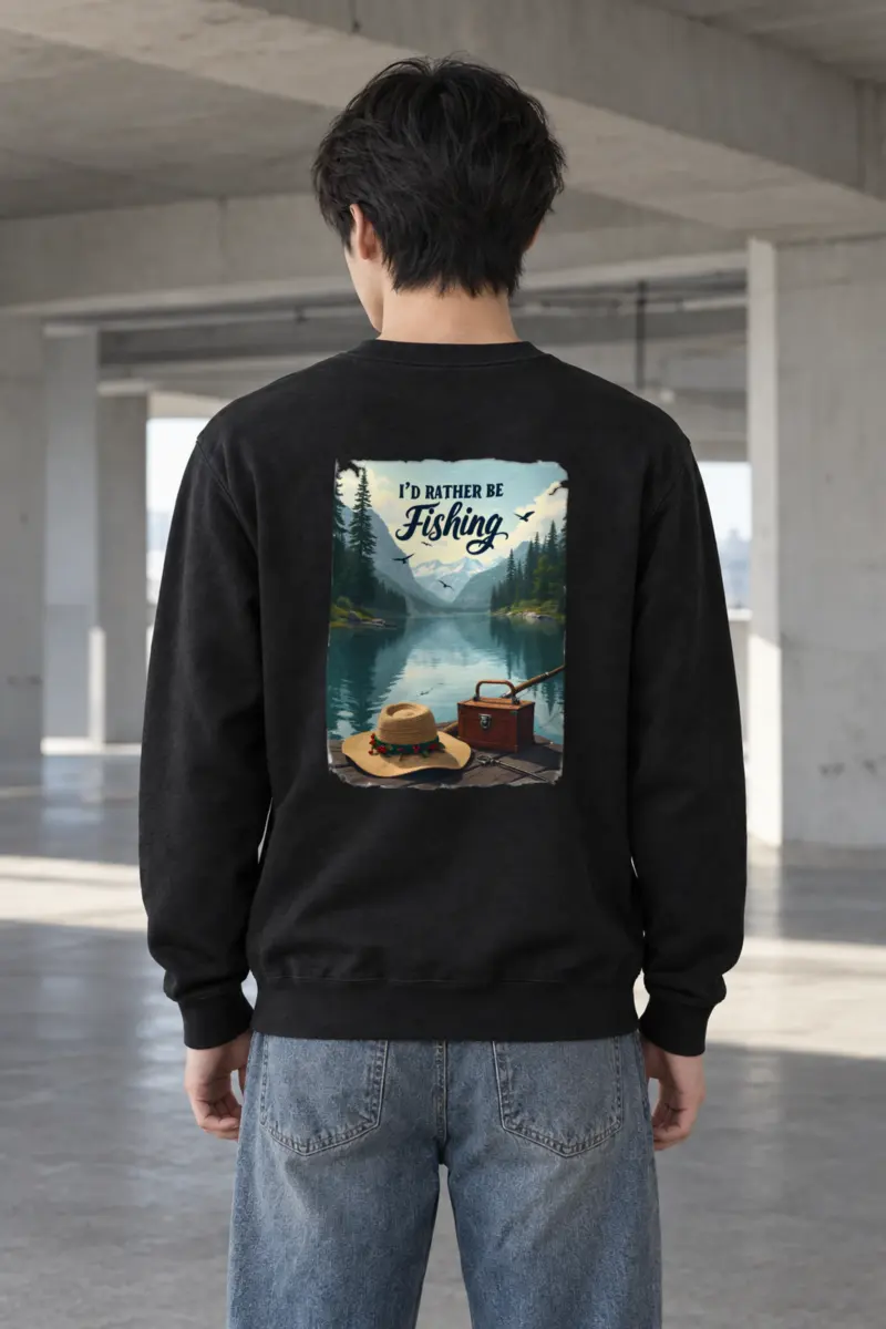 "I'd Rather Be Fishing" Heavy Blend Unisex Crewneck Sweatshirt