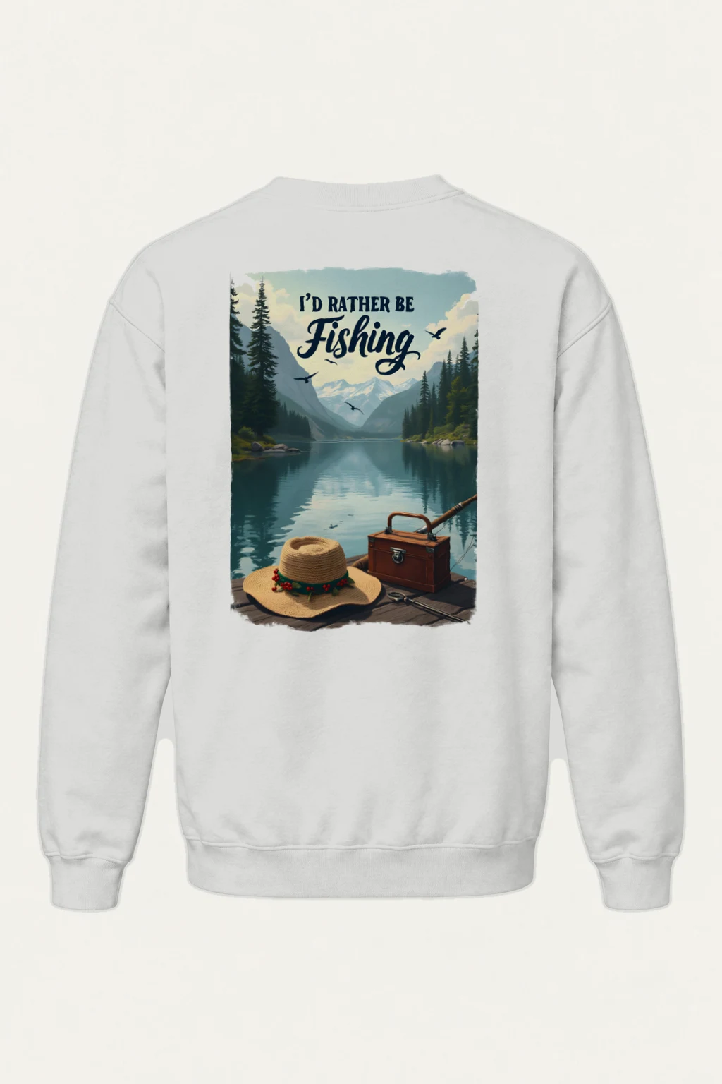 "I'd Rather Be Fishing" Heavy Blend Unisex Crewneck Sweatshirt | Gildan 18000