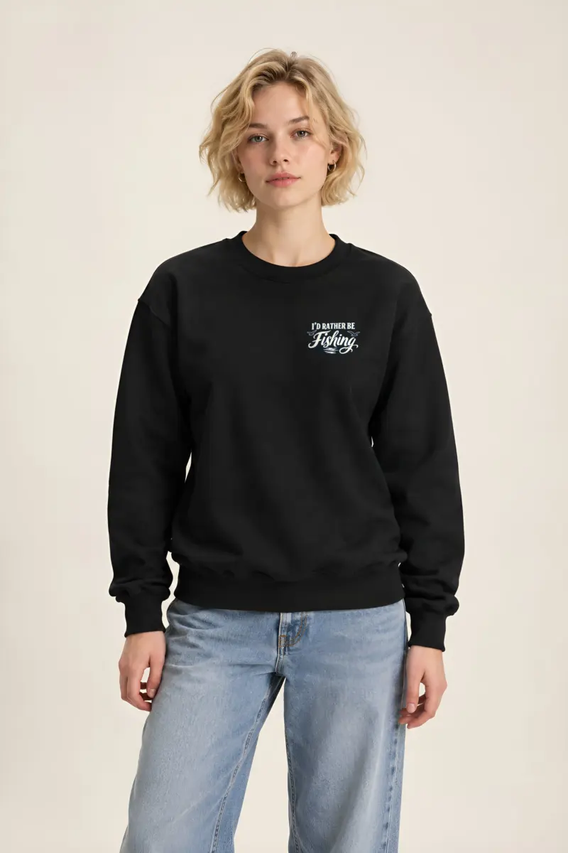 "I'd Rather Be Fishing" Heavy Blend Unisex Crewneck Sweatshirt
