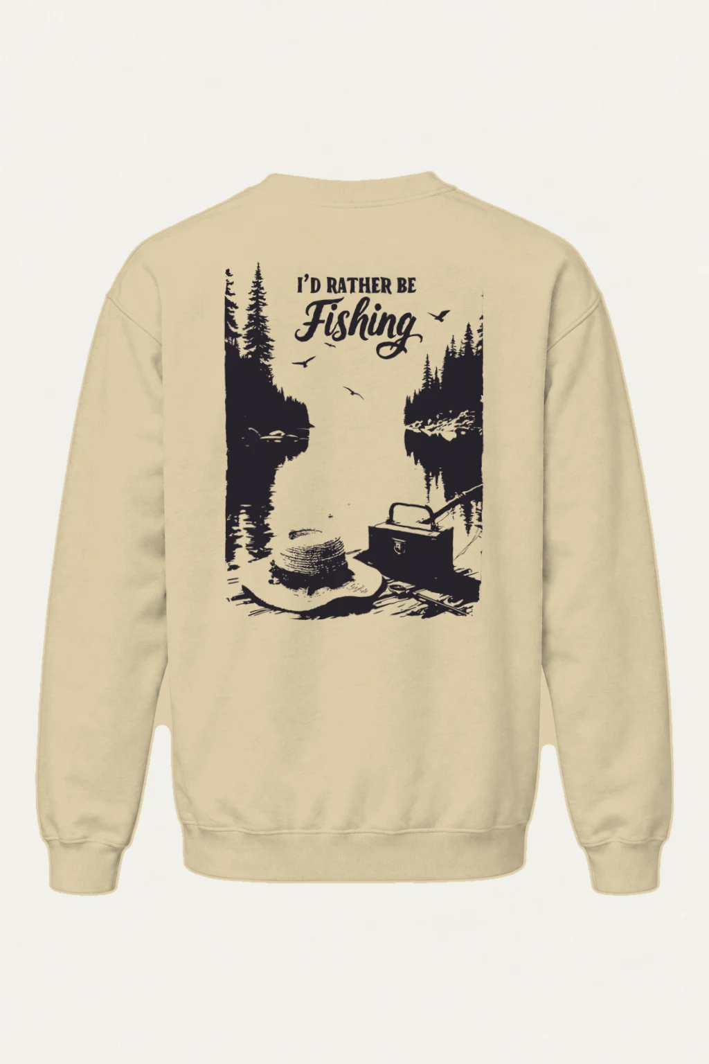 "I’d Rather Be Fishing" Heavy Blend Unisex Crewneck Sweatshirt | Gildan 18000