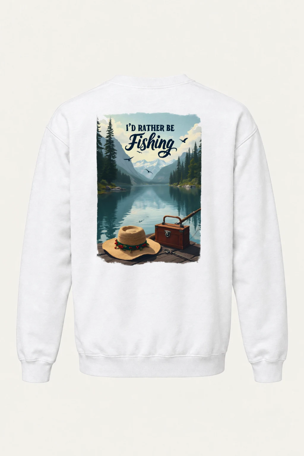 "I'd Rather Be Fishing" Heavy Blend Unisex Crewneck Sweatshirt | Gildan 18000