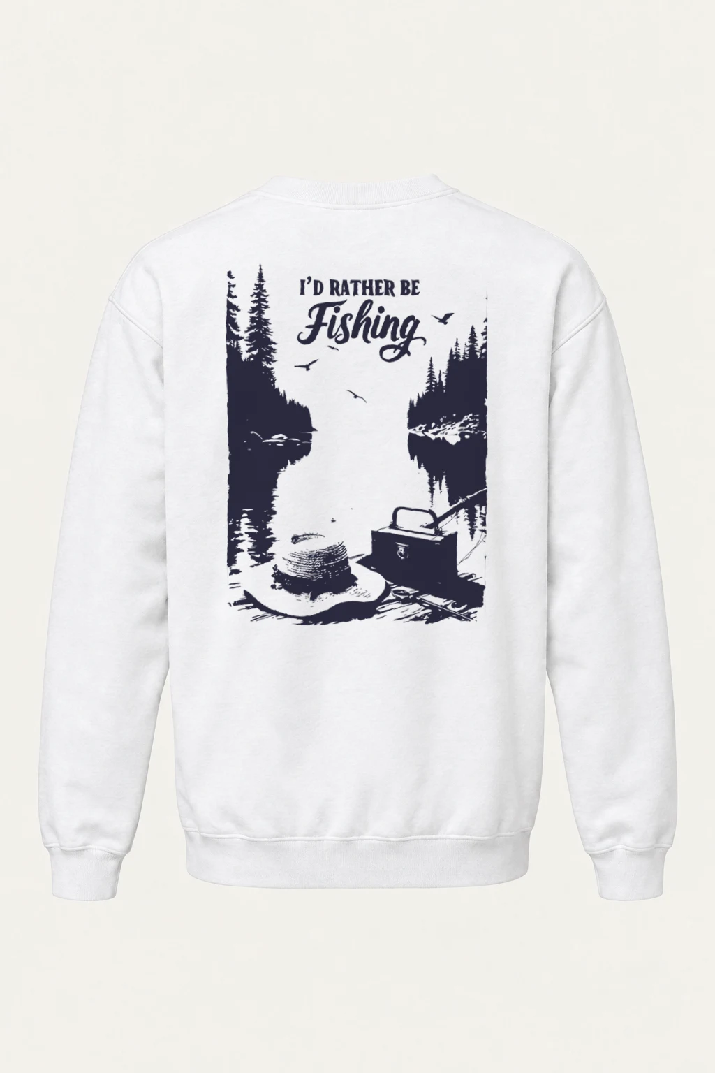 "I’d Rather Be Fishing" Heavy Blend Unisex Crewneck Sweatshirt | Gildan 18000