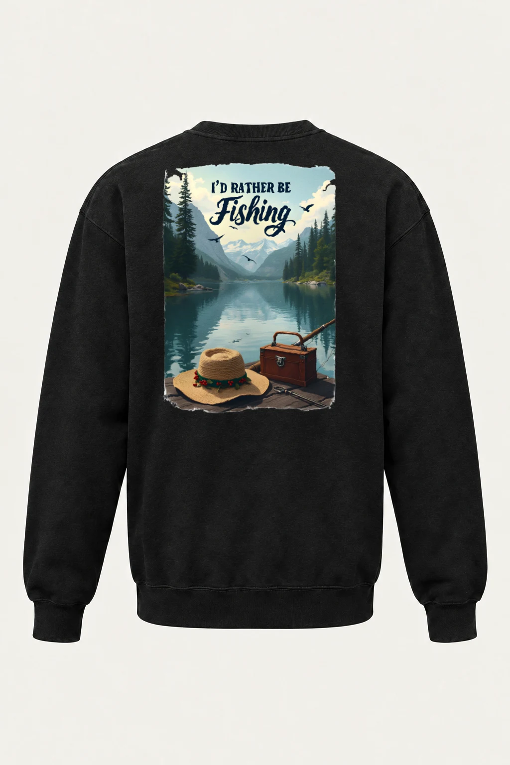 "I'd Rather Be Fishing" Heavy Blend Unisex Crewneck Sweatshirt | Gildan 18000