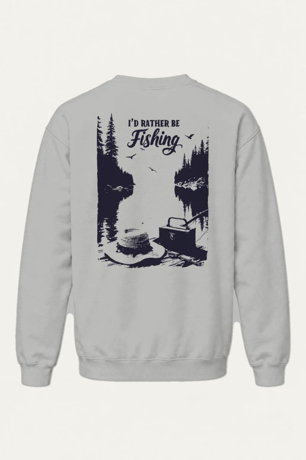 "I’d Rather Be Fishing" Heavy Blend Unisex Crewneck Sweatshirt | Gildan 18000