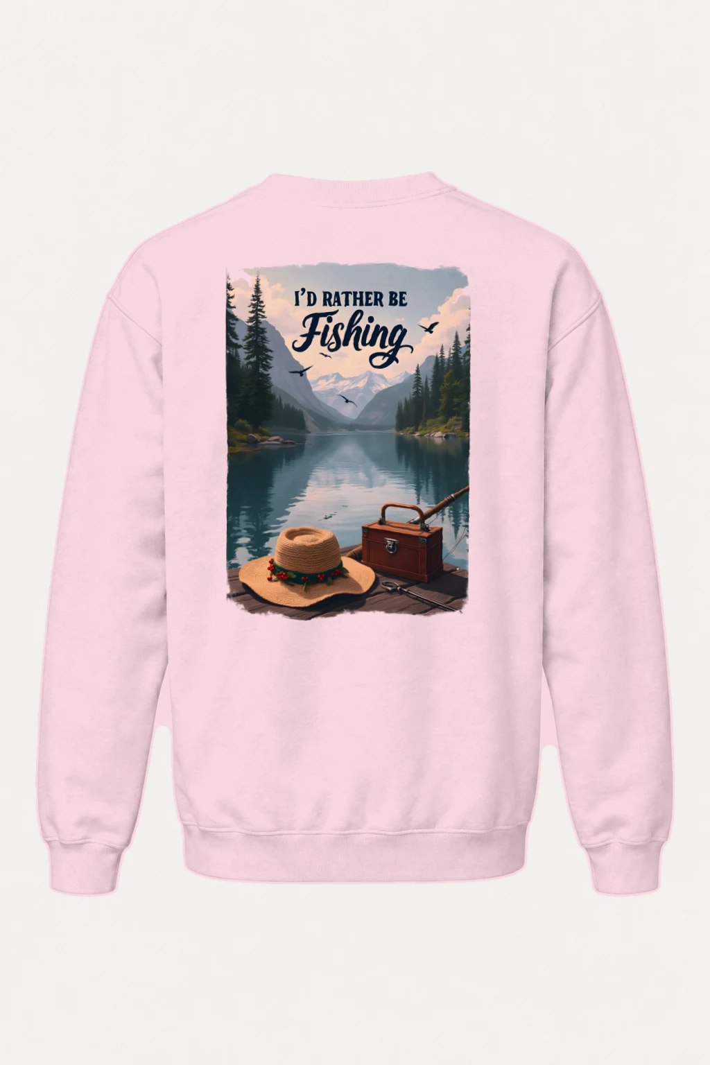 "I'd Rather Be Fishing" Heavy Blend Unisex Crewneck Sweatshirt | Gildan 18000