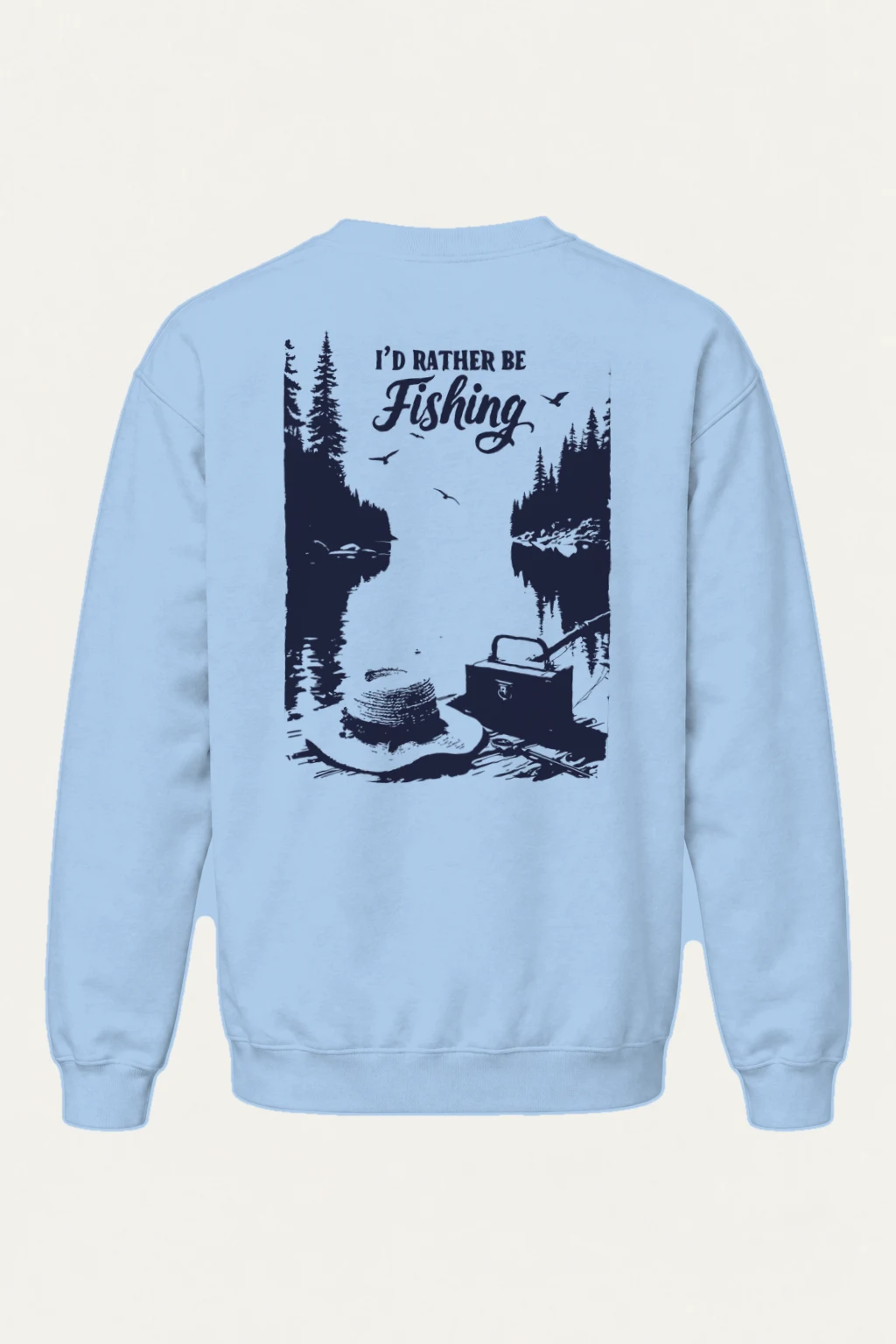 "I’d Rather Be Fishing" Heavy Blend Unisex Crewneck Sweatshirt | Gildan 18000