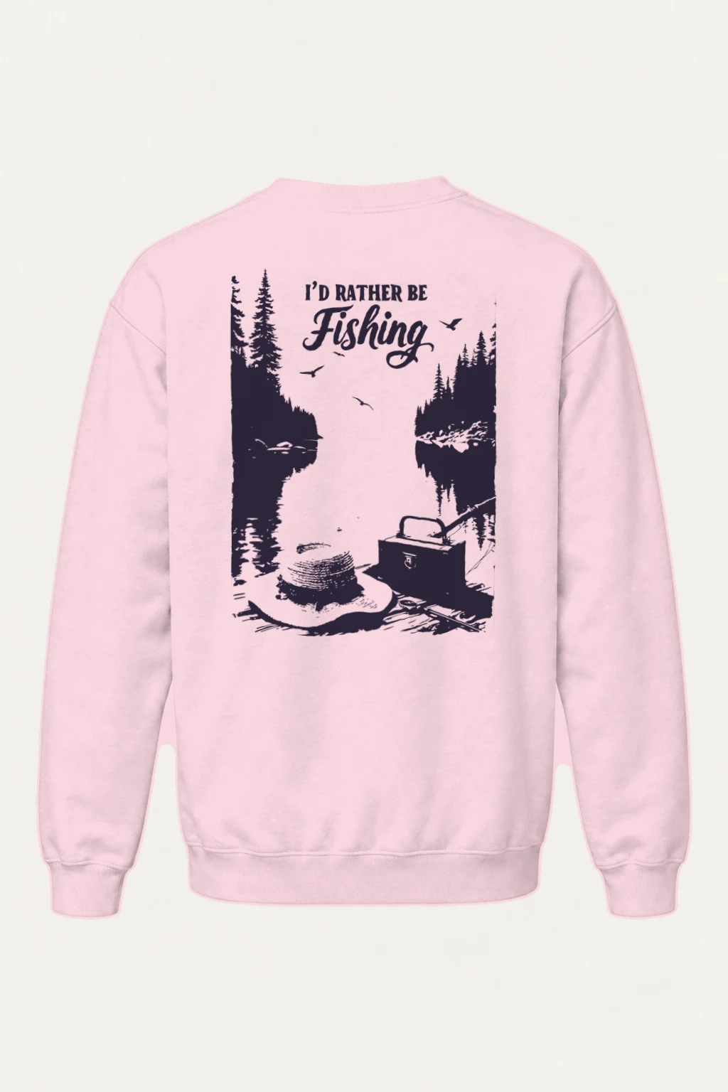 "I’d Rather Be Fishing" Heavy Blend Unisex Crewneck Sweatshirt | Gildan 18000