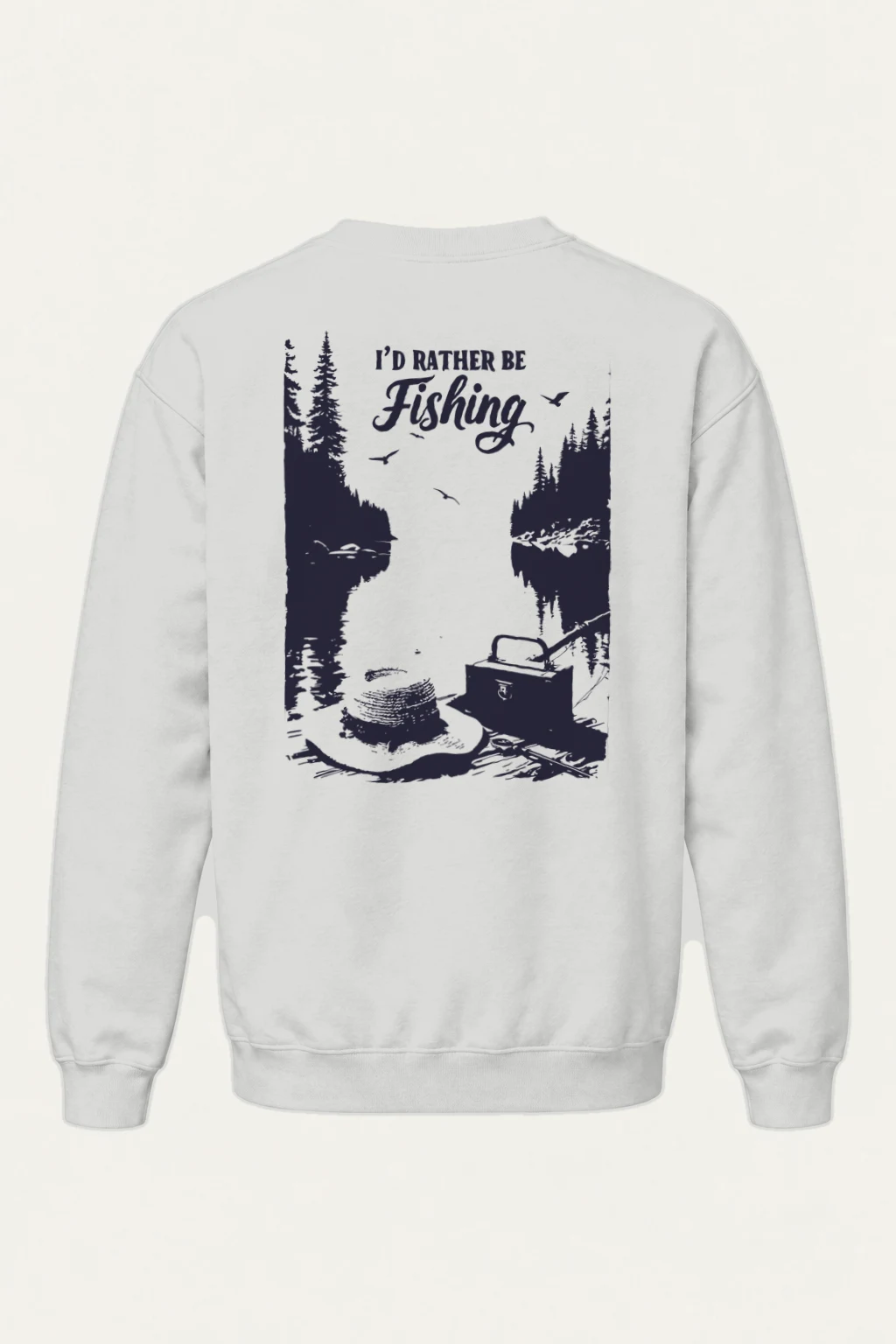 "I’d Rather Be Fishing" Heavy Blend Unisex Crewneck Sweatshirt | Gildan 18000
