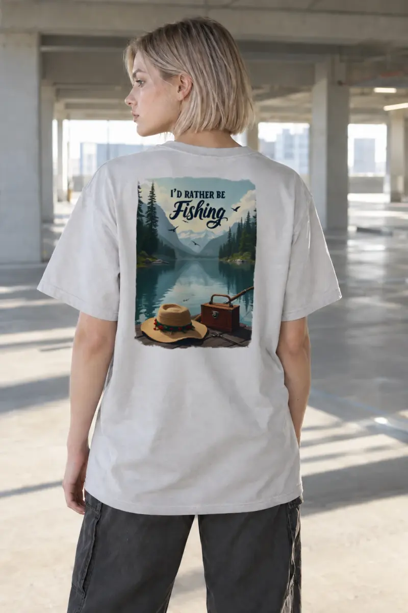 "I’d Rather Be Fishing" Heavyweight Unisex Crewneck T-shirt | Gildan 5000