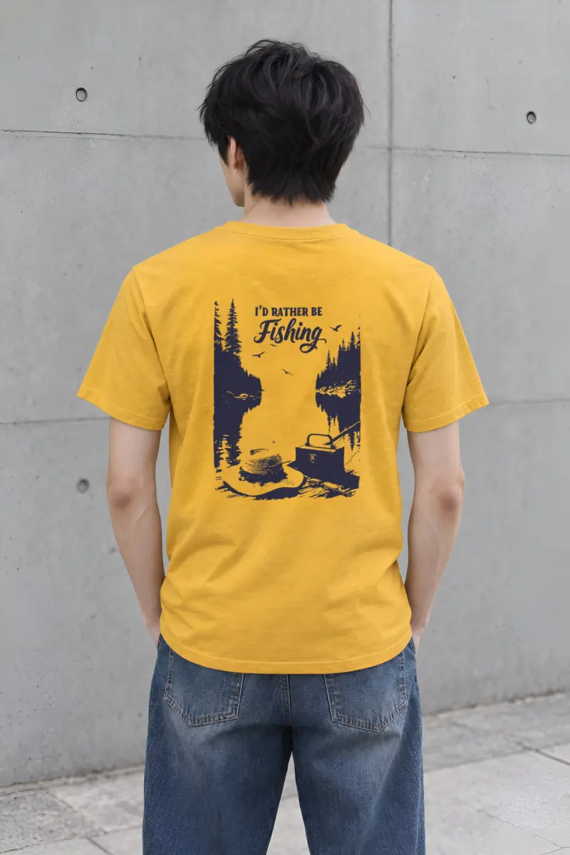 "I’d Rather Be Fishing" Heavyweight Unisex Crewneck T-shirt