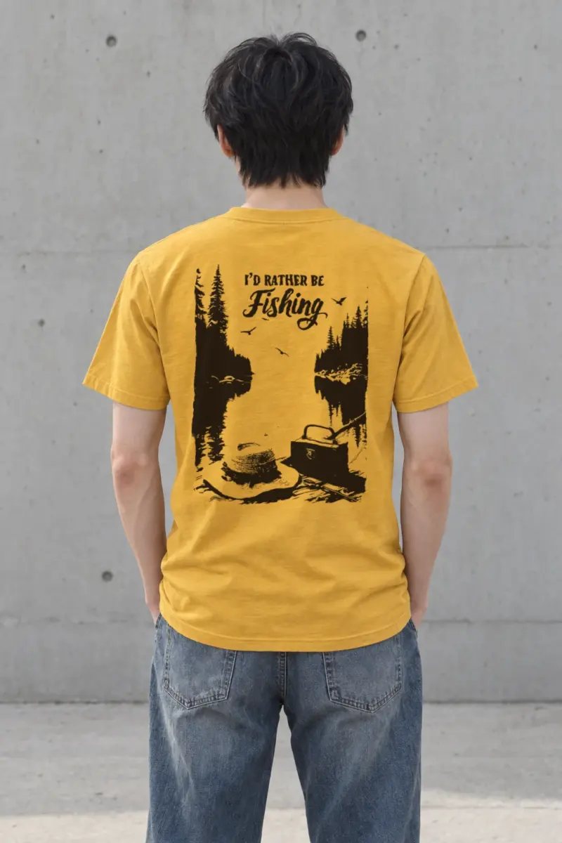 "I’d Rather Be Fishing" Heavyweight Unisex Crewneck T-shirt | Gildan 5000