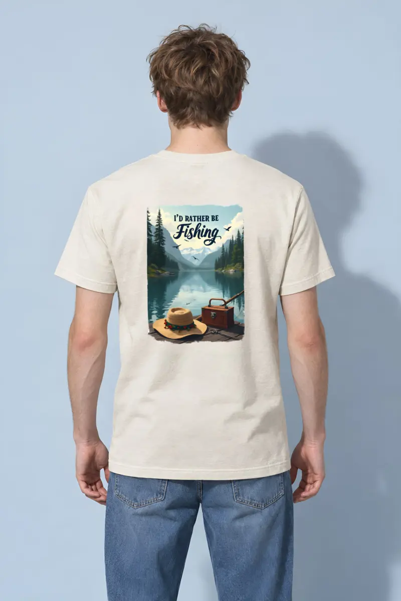 "I'd Rather Be Fishing" Heavyweight Unisex Crewneck T-shirt
