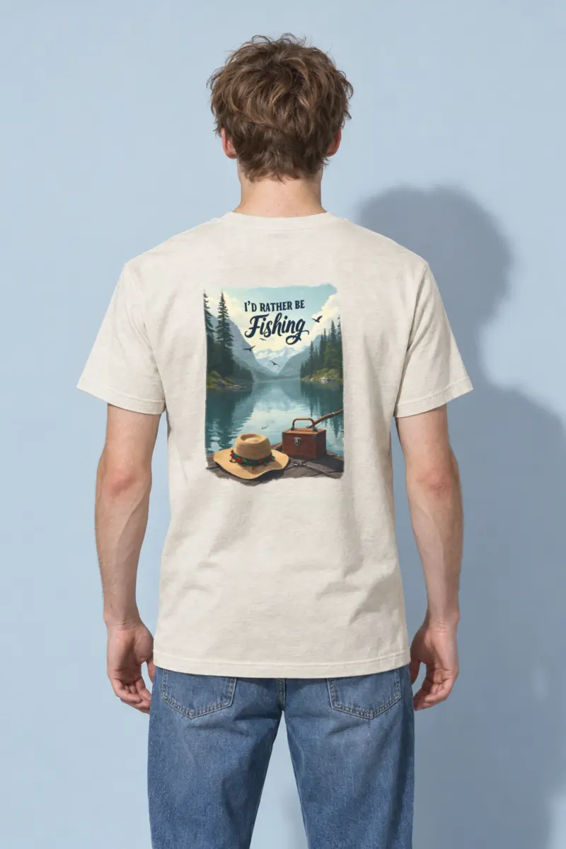 "I'd Rather Be Fishing" Heavyweight Unisex Crewneck T-shirt