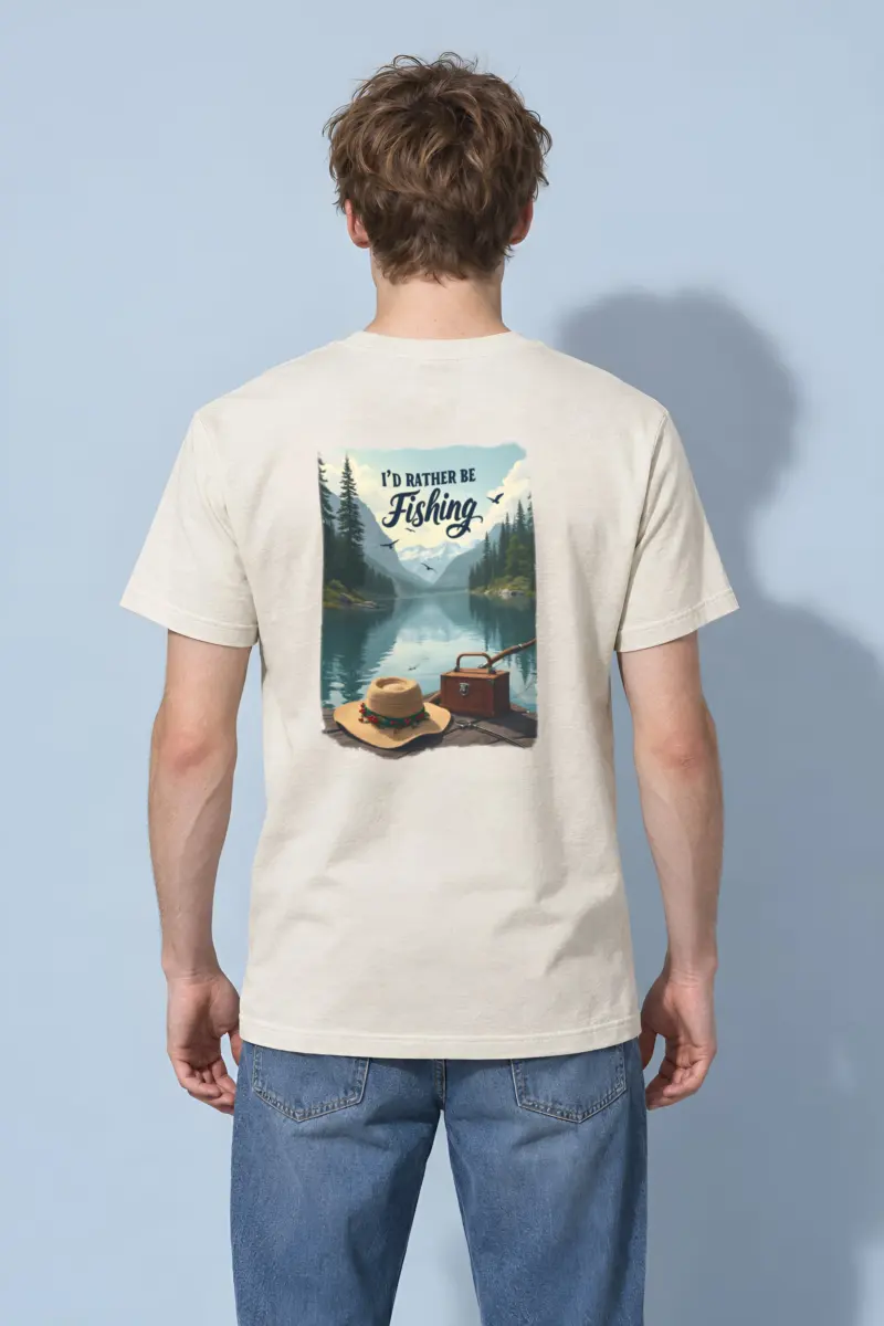 "I'd Rather Be Fishing" Heavyweight Unisex Crewneck T-shirt