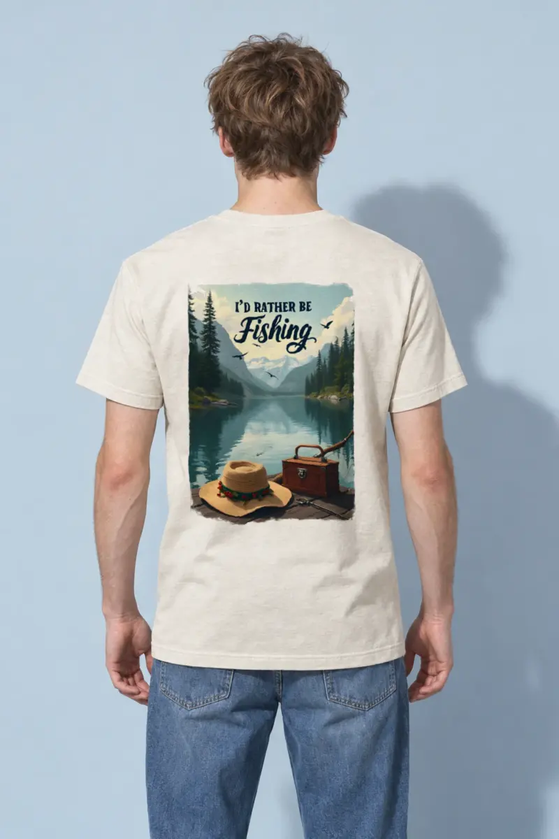 "I'd Rather Be Fishing" Heavyweight Unisex Crewneck T-shirt