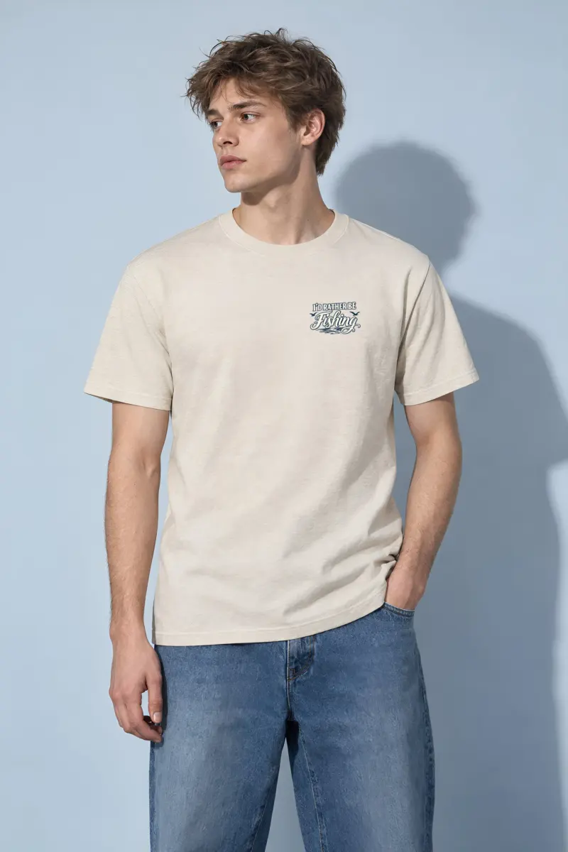 "I'd Rather Be Fishing" Heavyweight Unisex Crewneck T-shirt