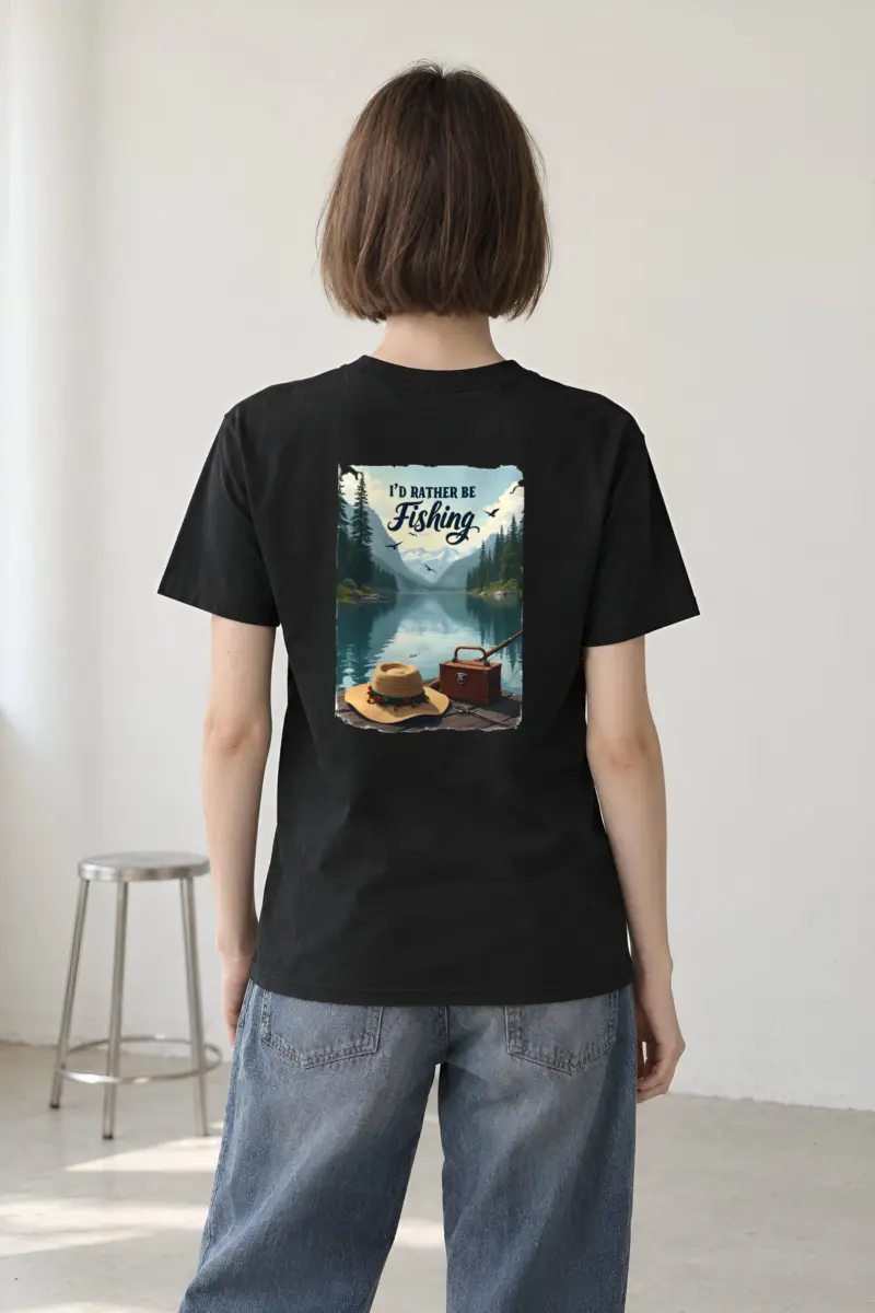 "I'd Rather Be Fishing" Heavyweight Unisex Crewneck T-shirt
