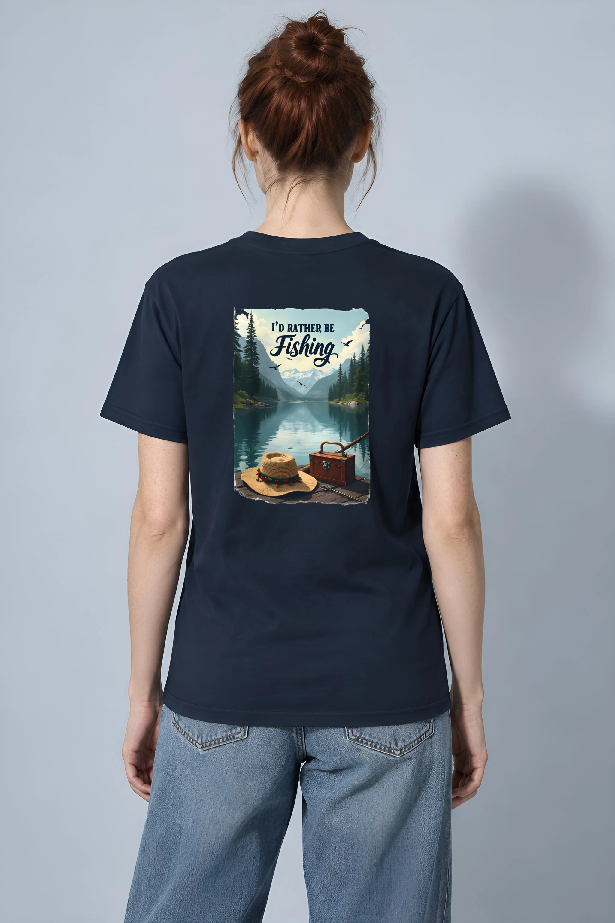 "I'd Rather Be Fishing" Heavyweight Unisex Crewneck T-shirt
