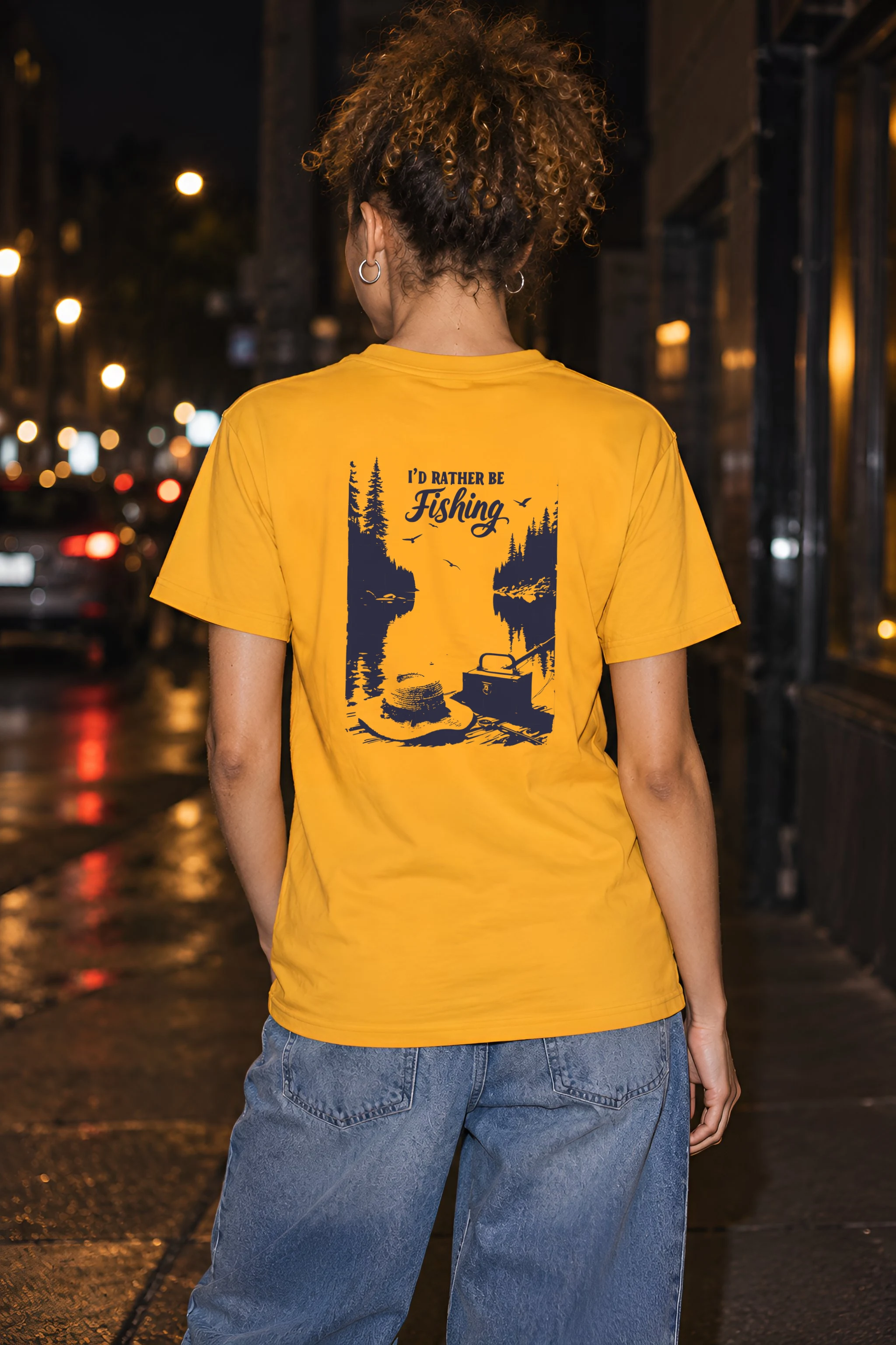 "I’d Rather Be Fishing" Heavyweight Unisex Crewneck T-shirt