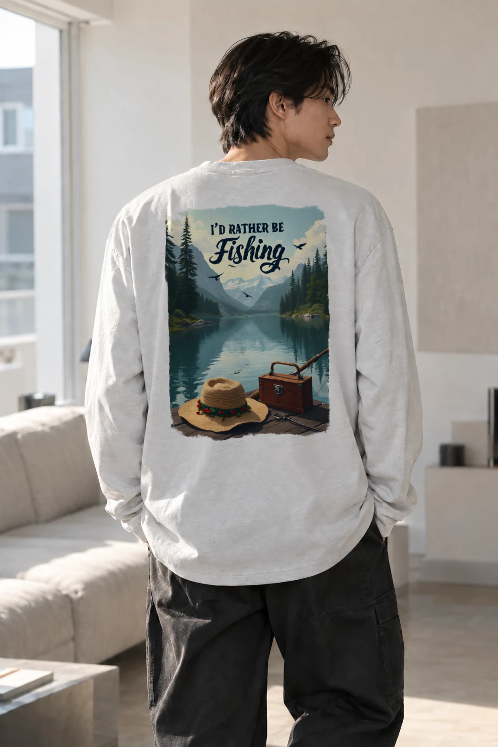 "I’d Rather Be Fishing" Unisex Longsleeve T-shirt | Gildan 2400