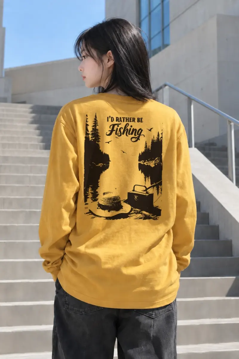 "I'd Rather Be Fishing" Unisex Longsleeve T-shirt | Gildan 2400