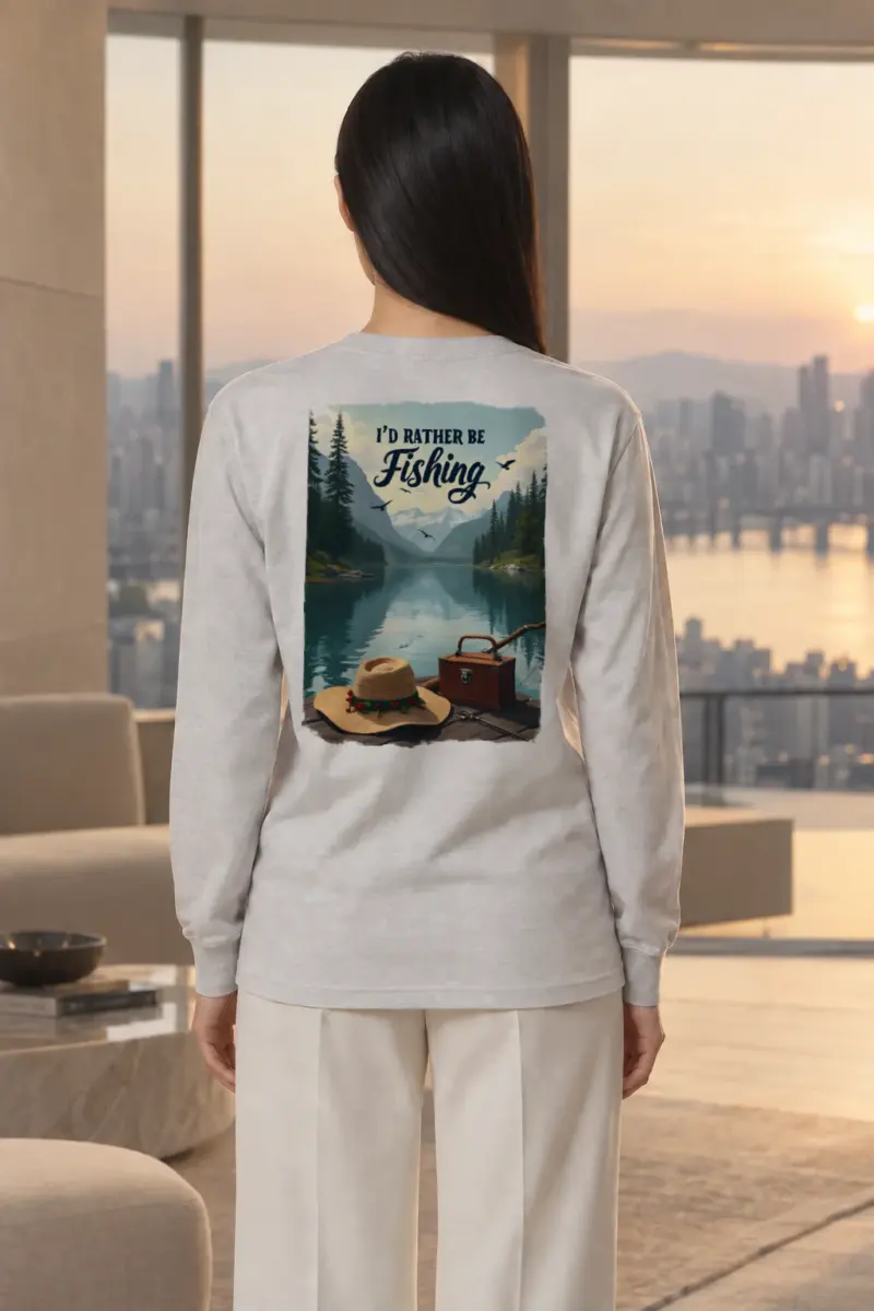 "I’d Rather Be Fishing" Unisex Longsleeve T-shirt | Gildan 2400