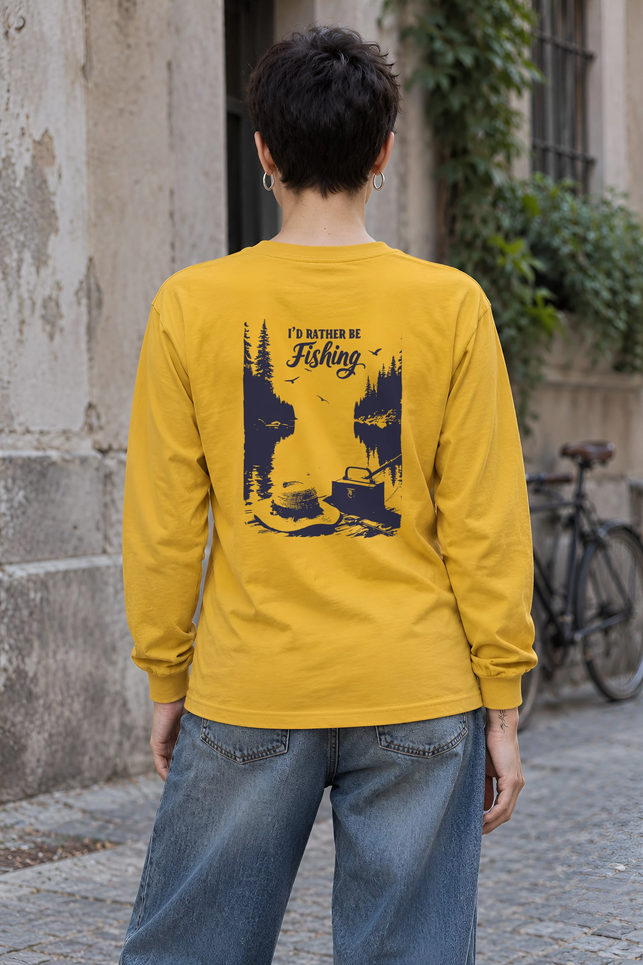 "I'd Rather Be Fishing" Unisex Longsleeve T-shirt