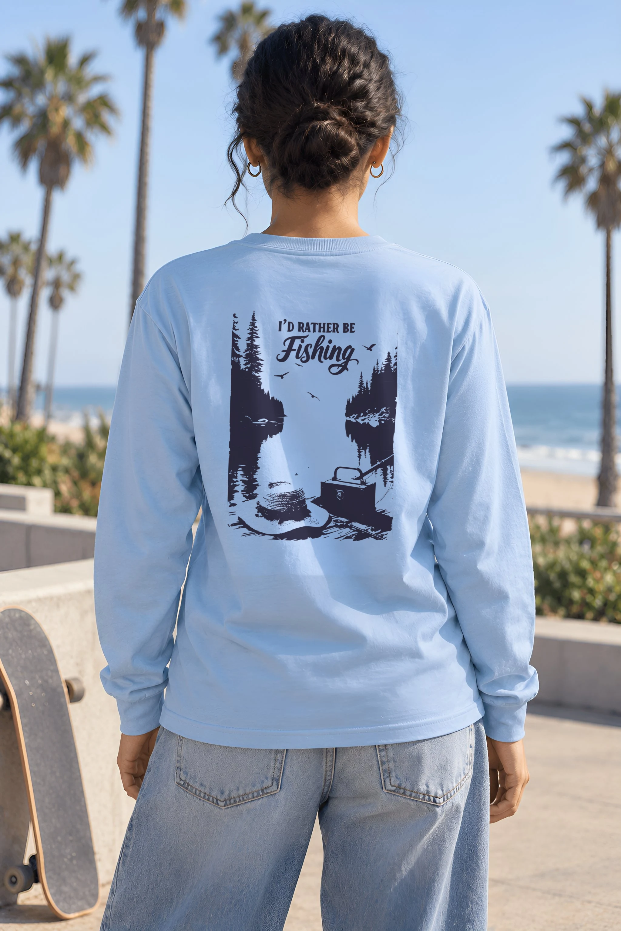"I'd Rather Be Fishing" Unisex Longsleeve T-shirt
