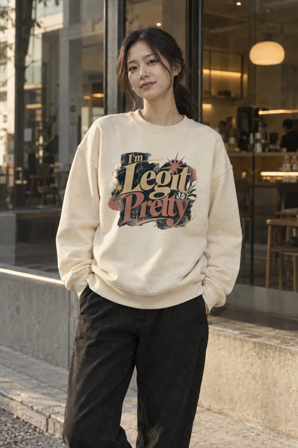"I'm Legit Pretty" Unisex Sponge Fleece Crewneck Sweatshirt | Bella + Canvas 3901