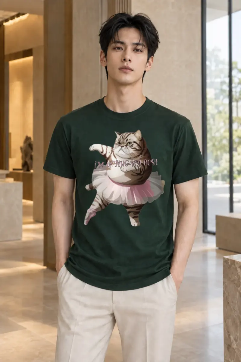 "I’m Trying My Best" Heavyweight Unisex Crewneck T-shirt | Gildan 5000