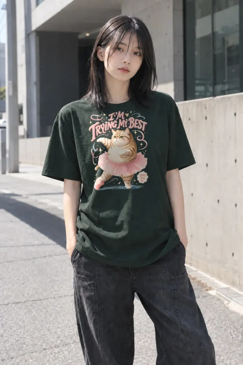 "I’m Trying My Best" Heavyweight Unisex Crewneck T-shirt | Gildan 5000