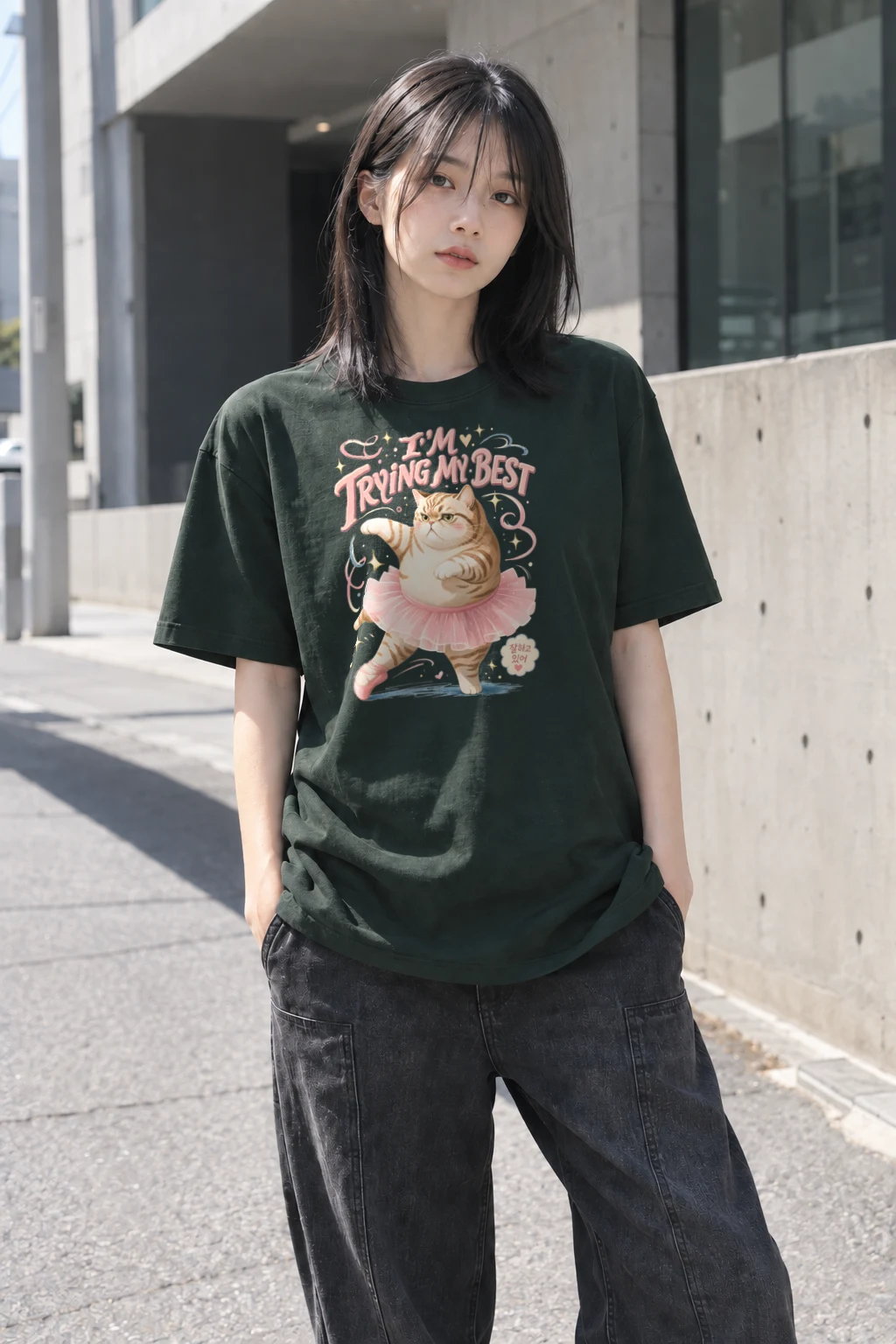 "I’m Trying My Best" Heavyweight Unisex Crewneck T-shirt | Gildan 5000