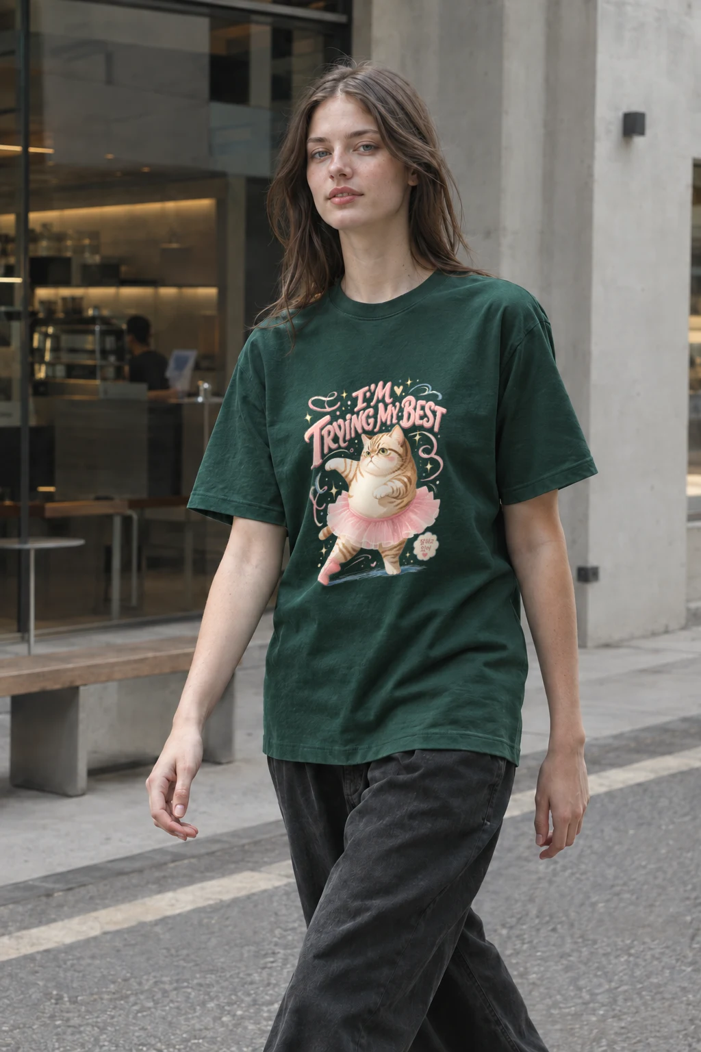 "I’m Trying My Best" Heavyweight Unisex Crewneck T-shirt | Gildan 5000