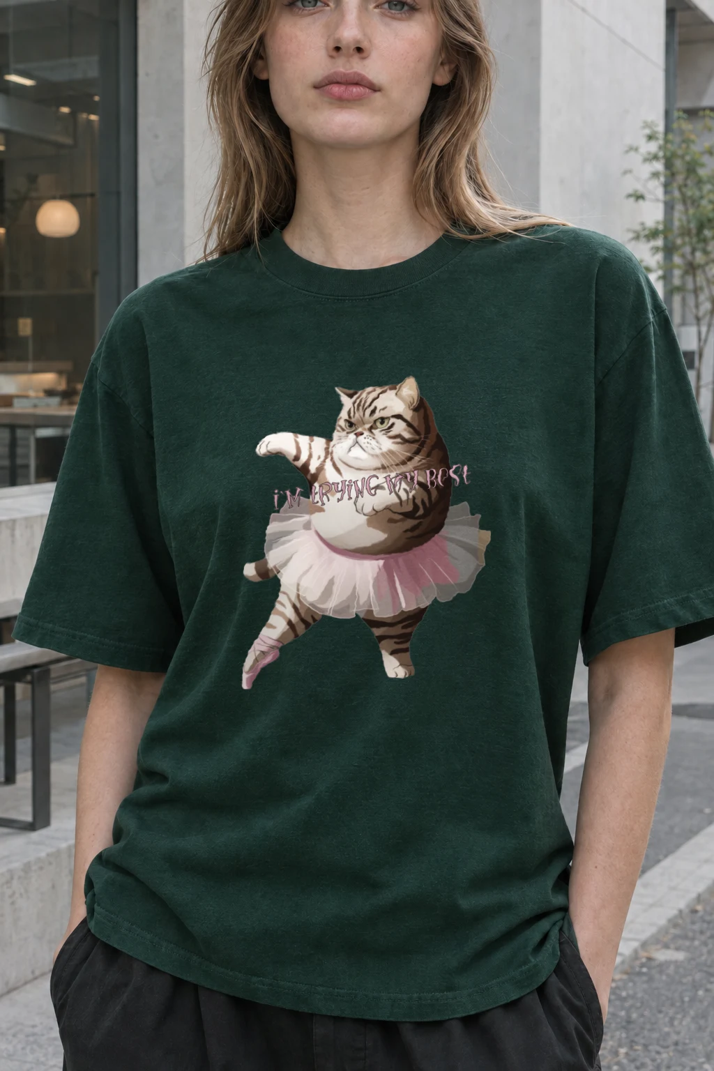 "I’m Trying My Best" Heavyweight Unisex Crewneck T-shirt | Gildan 5000
