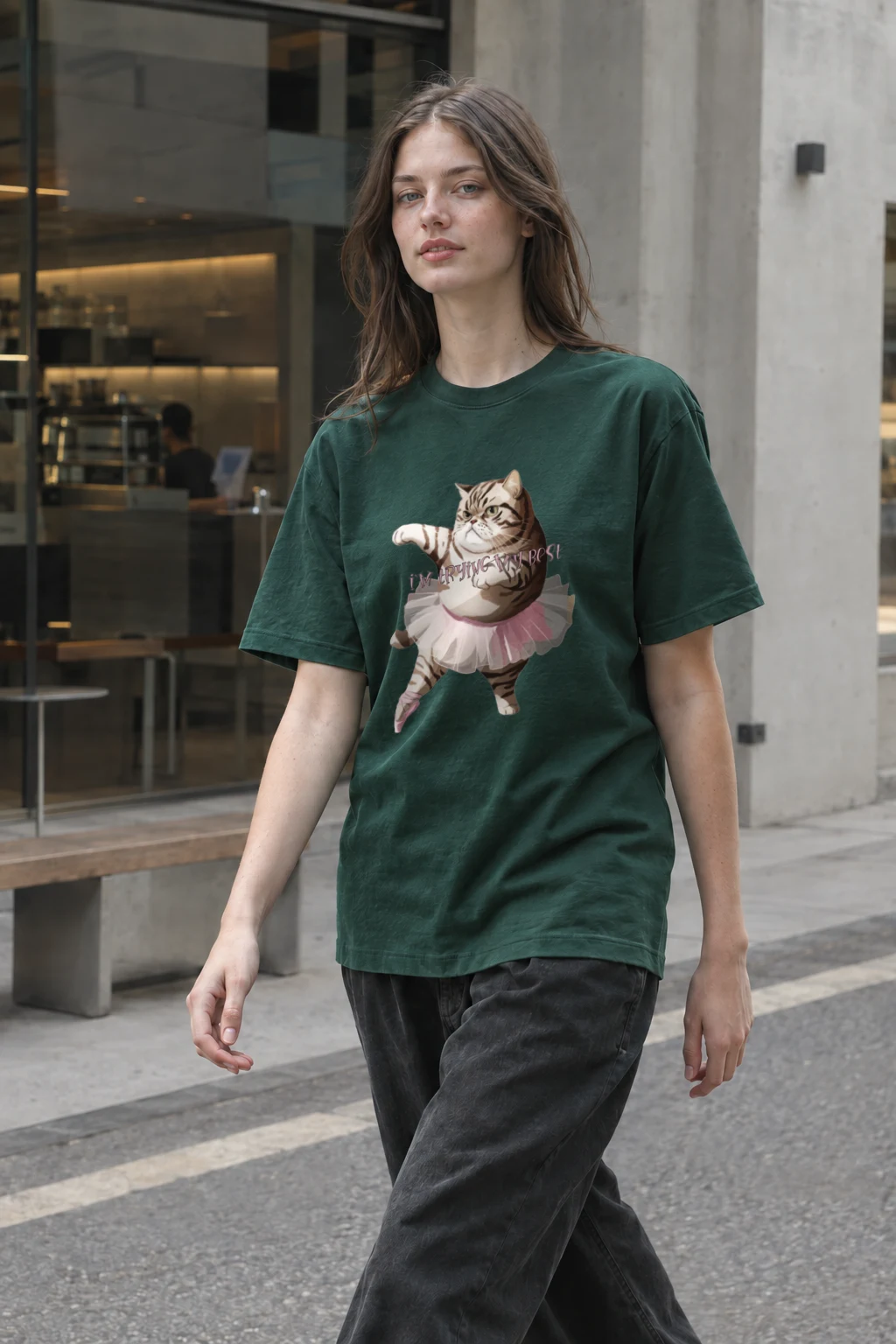 "I’m Trying My Best" Heavyweight Unisex Crewneck T-shirt | Gildan 5000