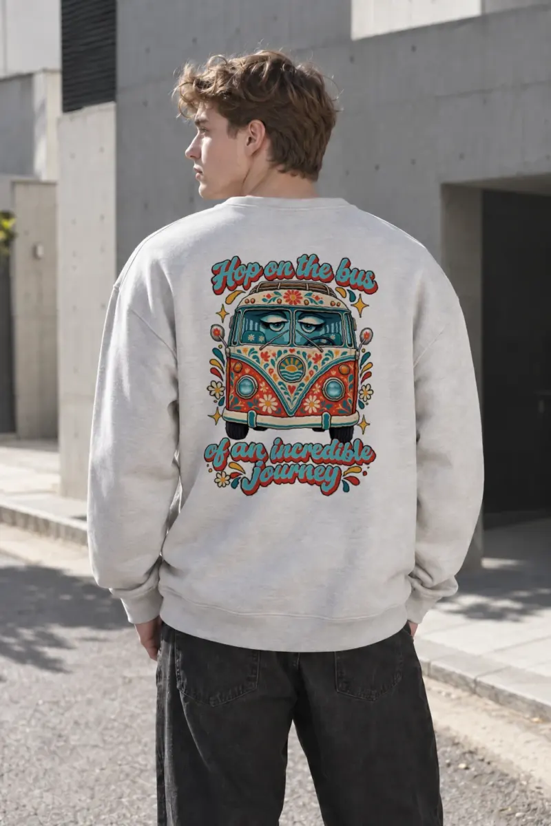 "Incredible Journey Bus" Heavy Blend Unisex Crewneck Sweatshirt | Gildan 18000