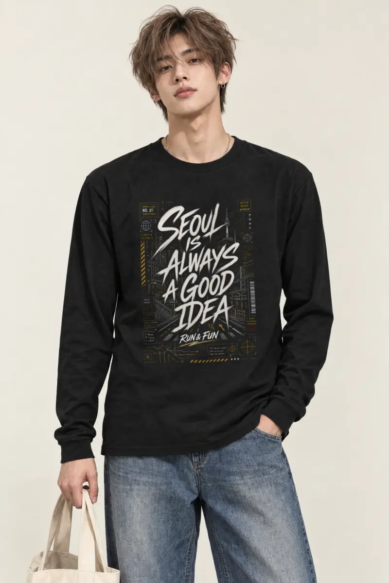 "Industrial Lettering Collage" Unisex Longsleeve T-shirt