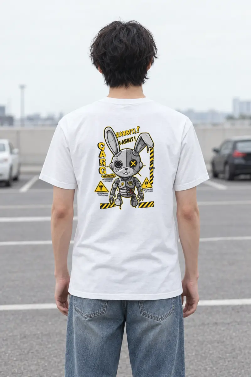"Industrial Rabbit Warning" Heavyweight Unisex Crewneck T-shirt