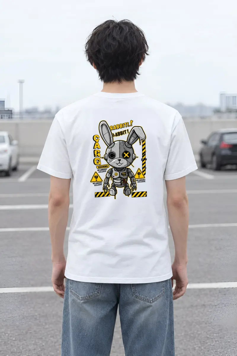 "Industrial Rabbit Warning" Heavyweight Unisex Crewneck T-shirt