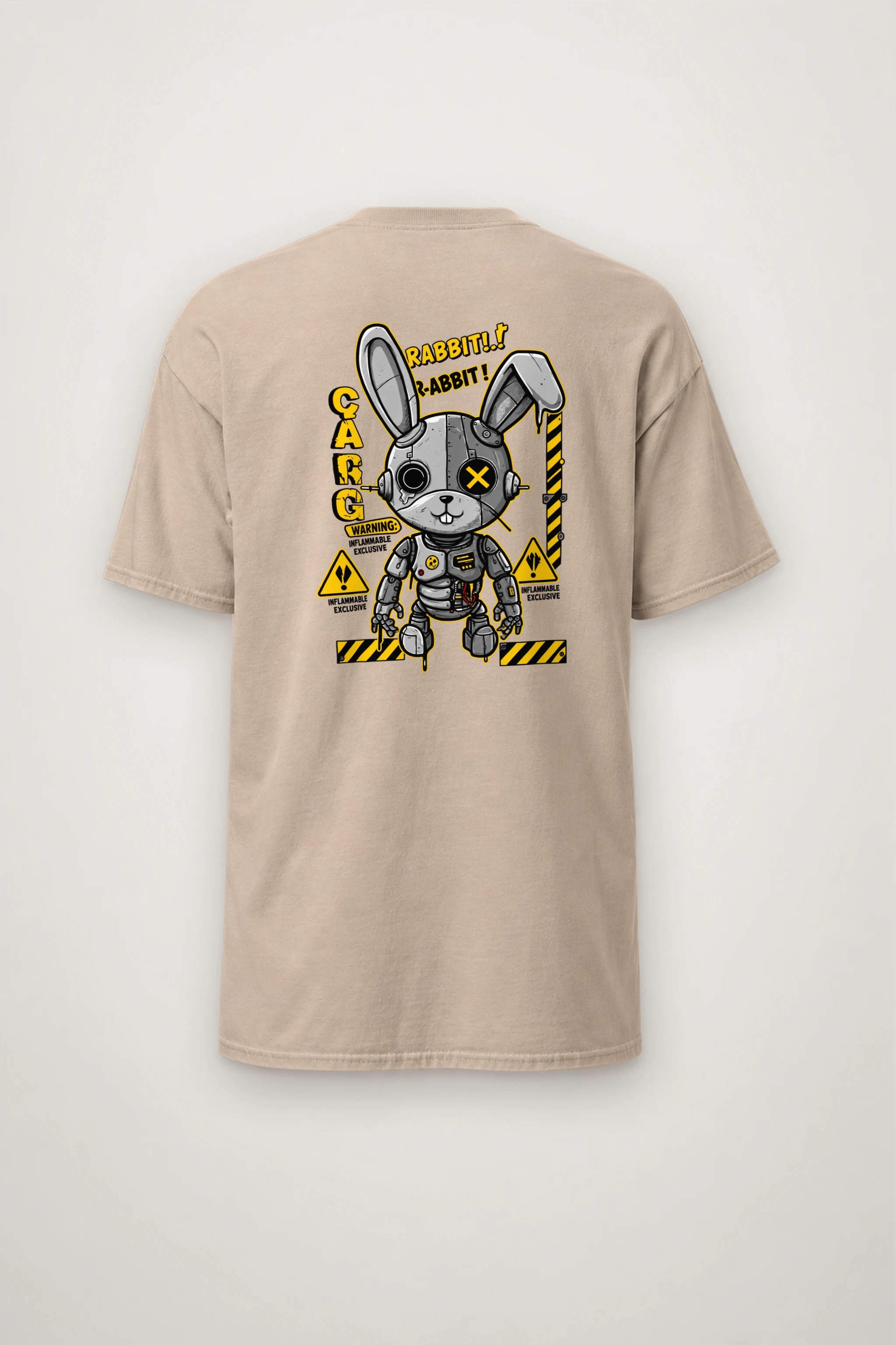 "Industrial Rabbit Warning" Heavyweight Unisex Crewneck T-shirt