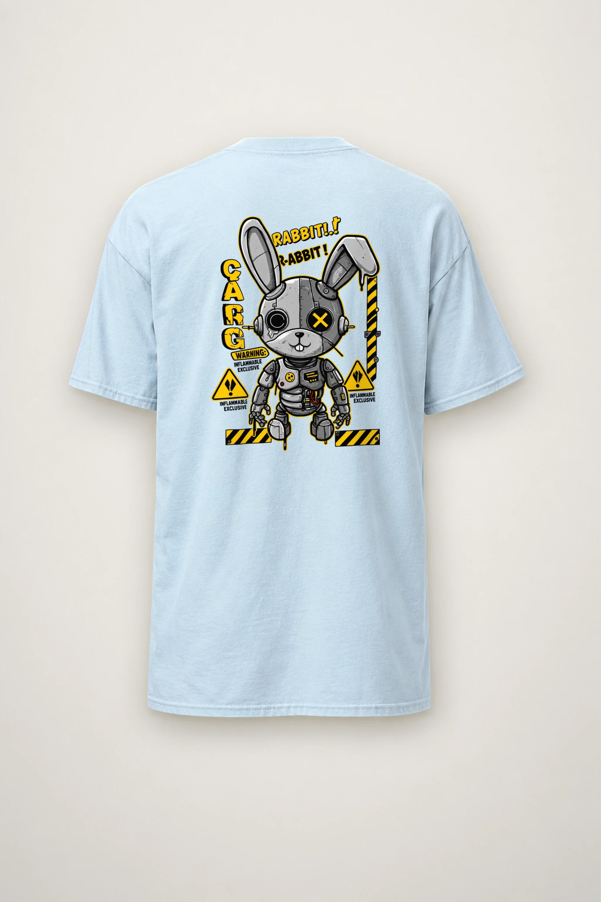 "Industrial Rabbit Warning" Heavyweight Unisex Crewneck T-shirt