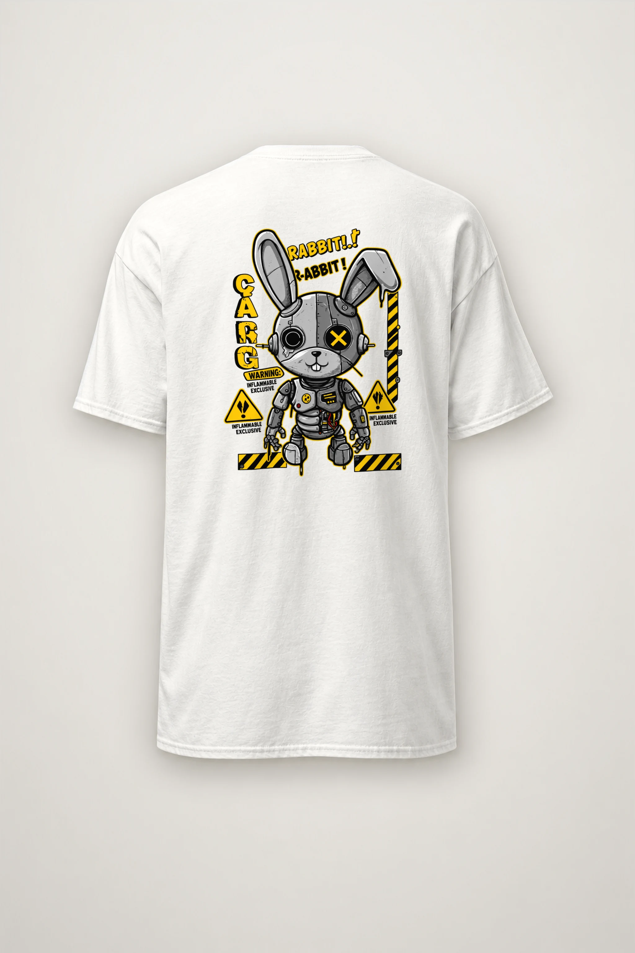 "Industrial Rabbit Warning" Heavyweight Unisex Crewneck T-shirt