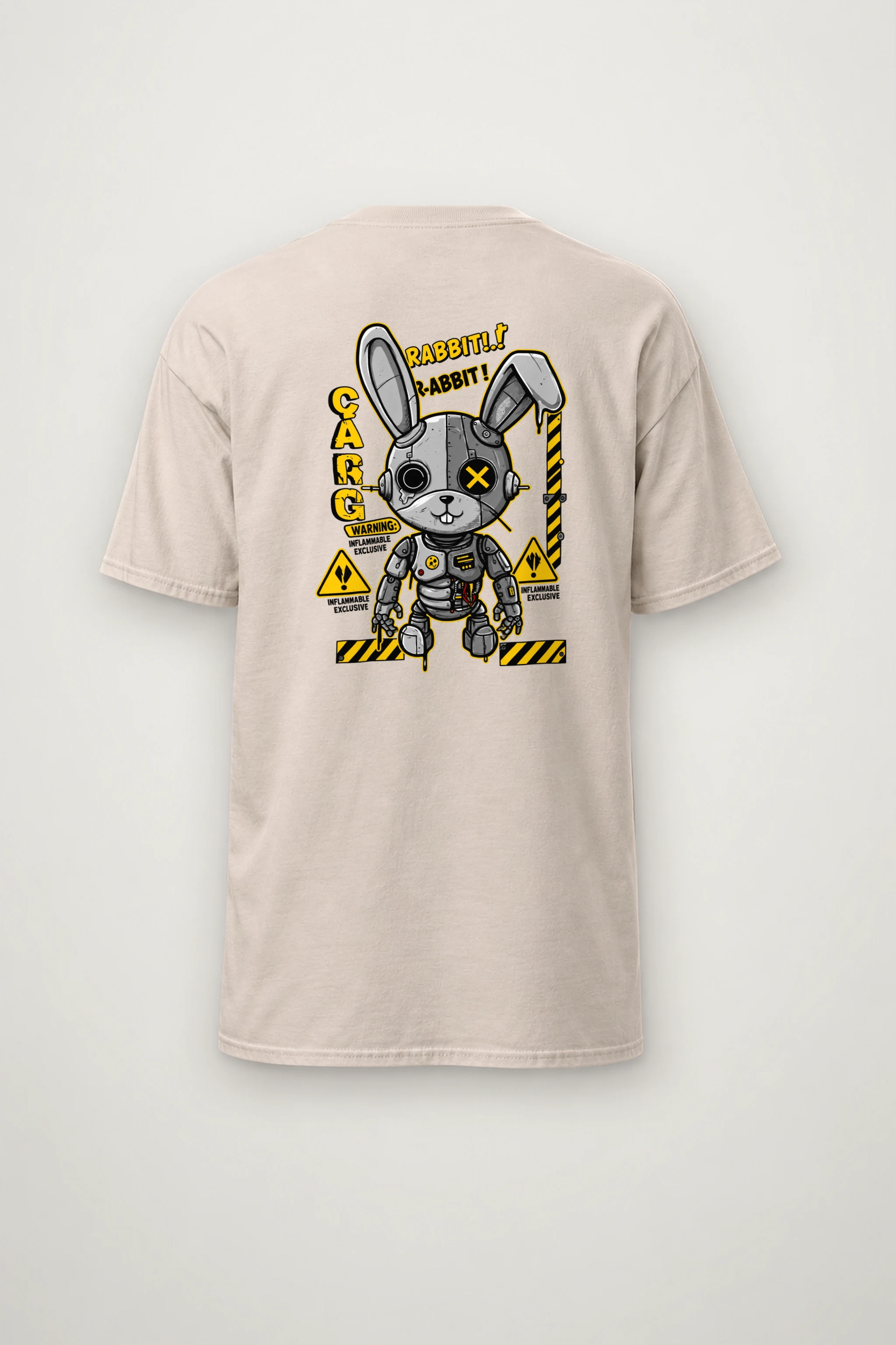 "Industrial Rabbit Warning" Heavyweight Unisex Crewneck T-shirt