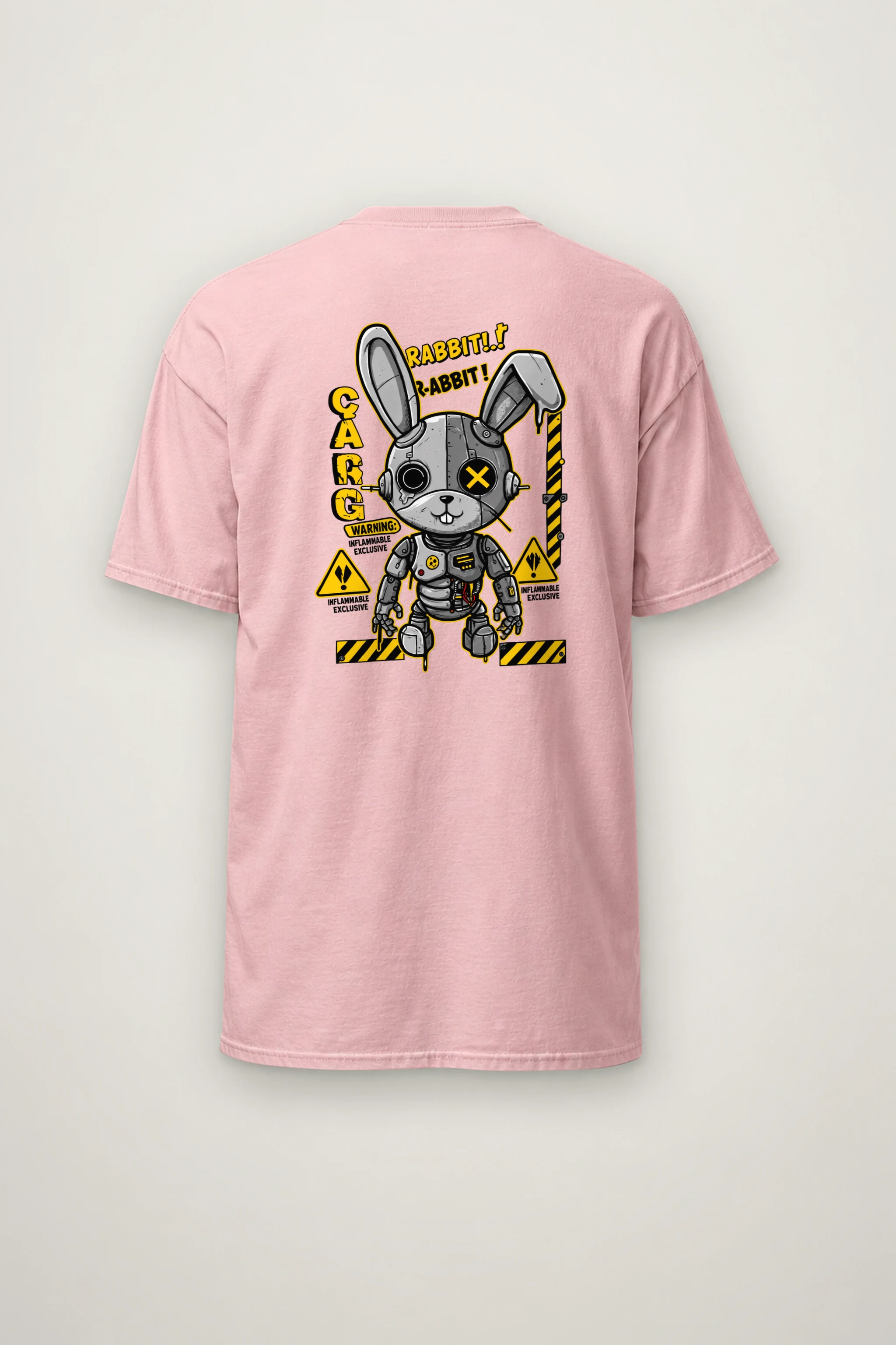 "Industrial Rabbit Warning" Heavyweight Unisex Crewneck T-shirt