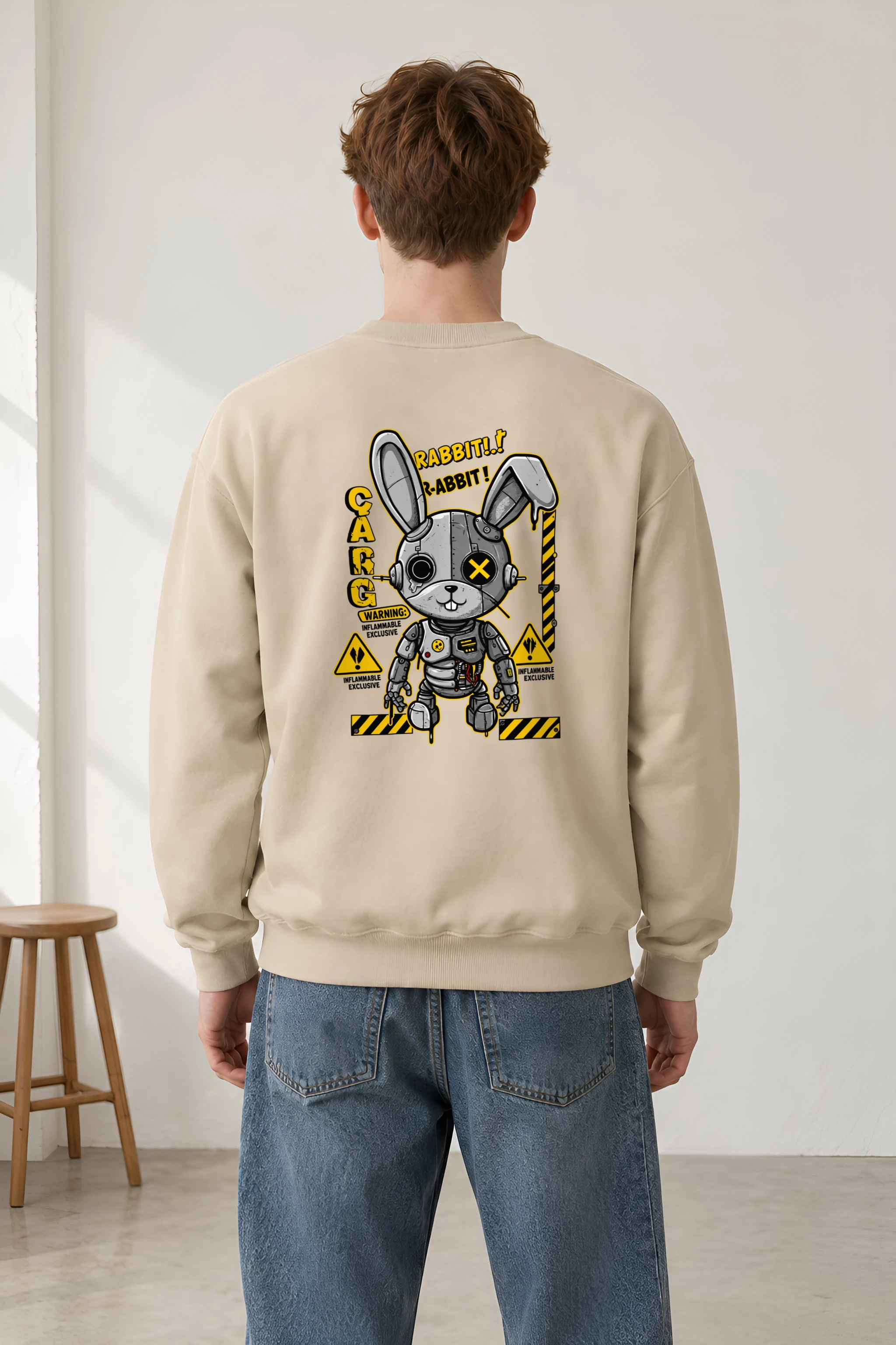 "Inflammable Rabbit" 1 Crewneck Sweatshirt