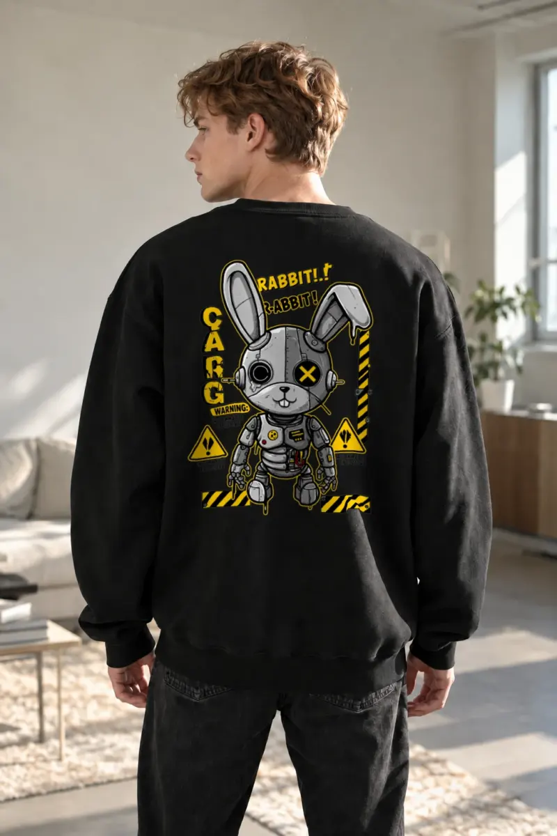 "Inflammable Rabbit" Heavy Blend Unisex Crewneck Sweatshirt | Gildan 18000