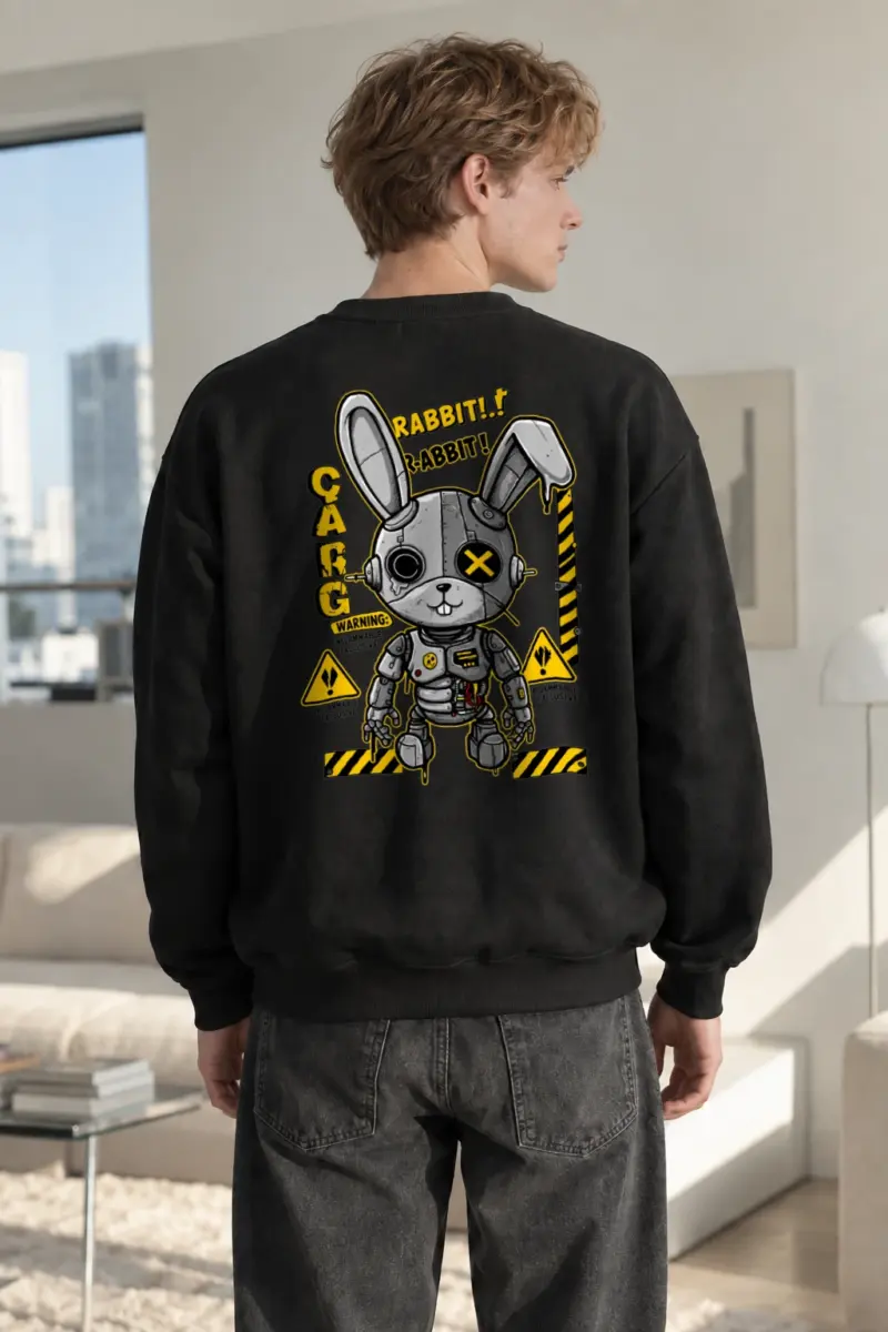 "Inflammable Rabbit" Heavy Blend Unisex Crewneck Sweatshirt | Gildan 18000